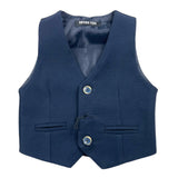 Never Too Solid Color Vest With Blue Buttons For Newborn