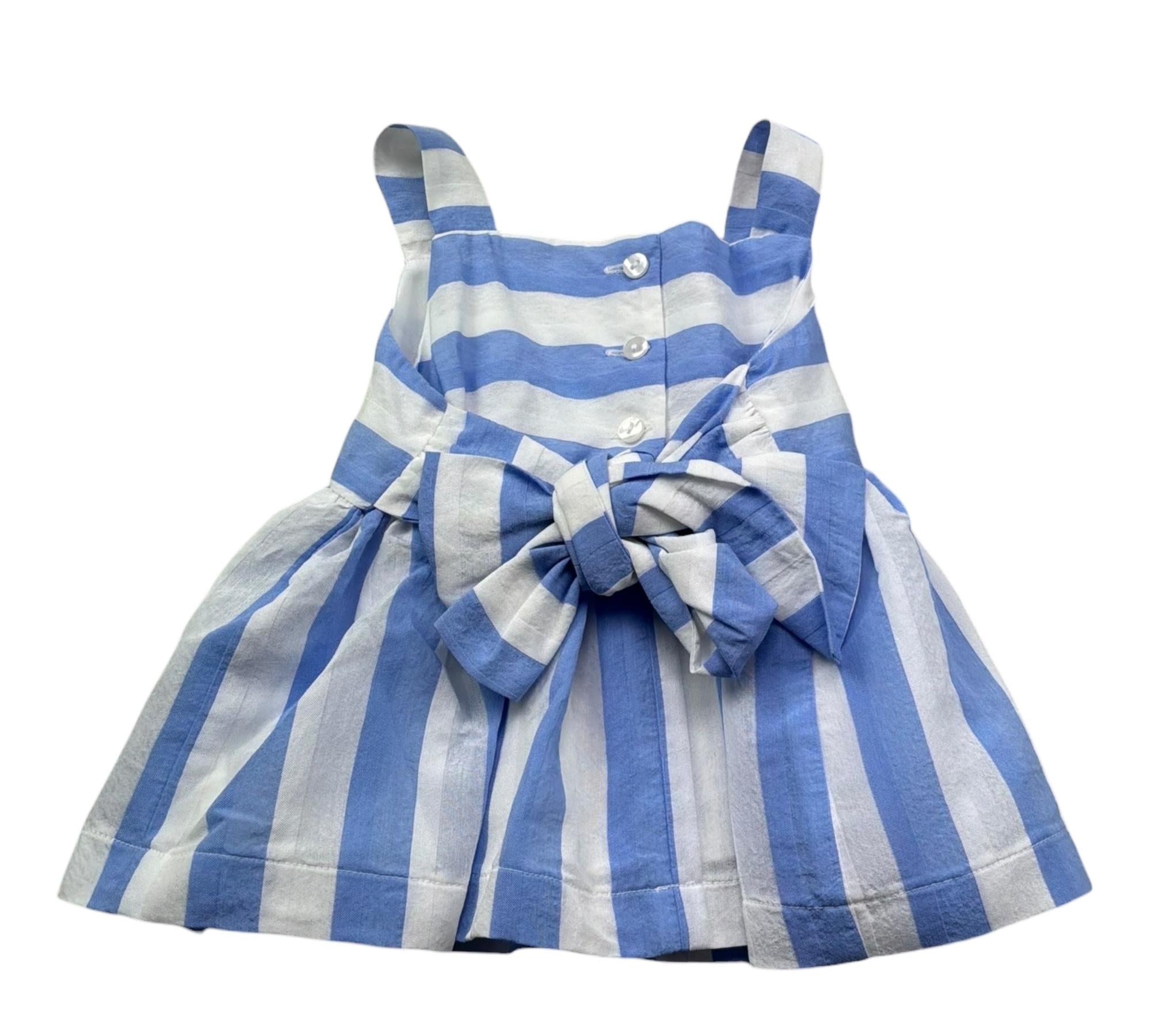 Le Bebe Camicia Giromanica Fantasia A Righe per Neonata LBG6430 BIANCO/AZZURRO LE BEBE 