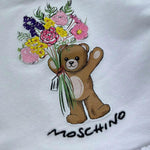 Moschino Felpa Girocollo Tinta Unita con Stampa per Neonata MDF035 BIANCO MOSCHINO 