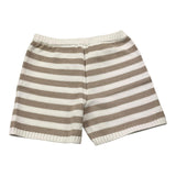 Little Bear Short Knitted Striped Pattern White/Beige For Girls