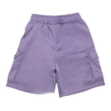 Disclaimer Bermuda Solid Color Cargo Style With Elastic Waist Lilac For Girls