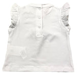 Mini Banda T-Shirt Crew Neck Solid Color With Contrast Print White For Baby Girl