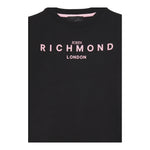 John Richmond Abito Girocollo Tinta Unita con Logo per Bambina RGP25007VE NERO JOHN RICHMOND 