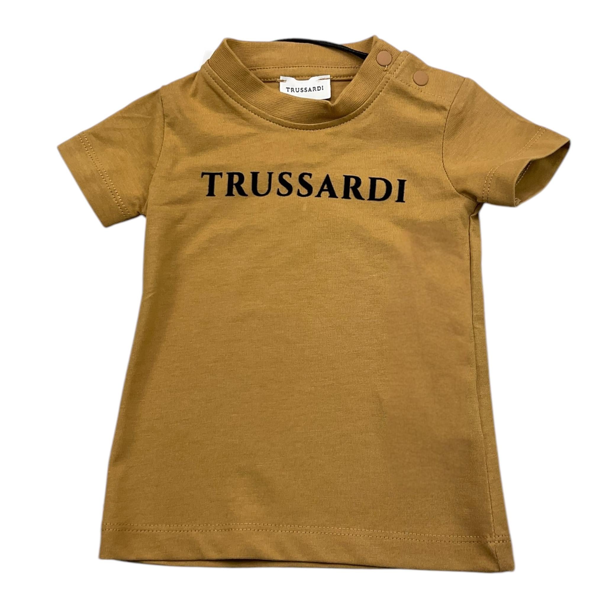 TRUSSARDI t-shirt girocollo tinta unita con stampa Cammello per Neonato TIA25014TS CAMMELLO TRUSSARDI 