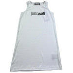 Just Cavalli Abito Giromanica Tinta Unita con Logo per Bambina JGP26007VE BIANCO JUST CAVALLI 