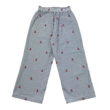 Saint Barth Pantalone Modello Palazzo Fantasia A Righe per Bambina PATRICIAJR BIANCO/BLU SAINT BARTH 
