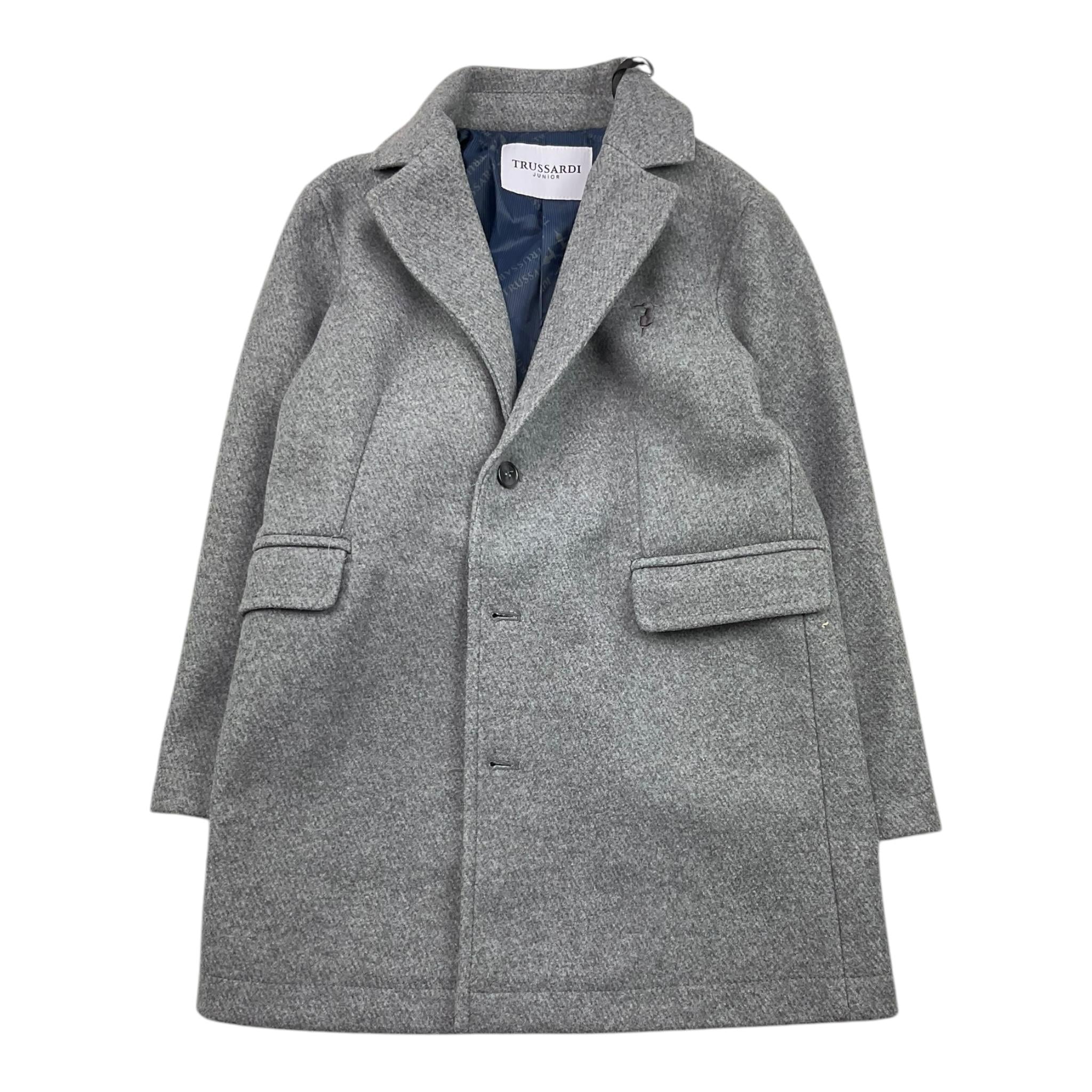 TRUSSARDI cappotto tinta unita con bottoni Grigio per Bambino TBA25123CP GRIGIO TRUSSARDI 