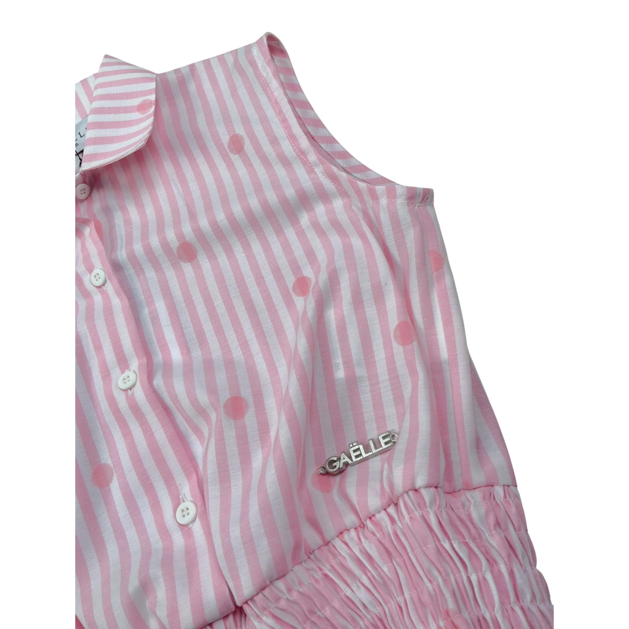 Gaelle Camicia Bicolore con Fantasia A Righe Bianco/Rosa per Bambina 2746C00497 BIANCO/ROSA GAELLE 