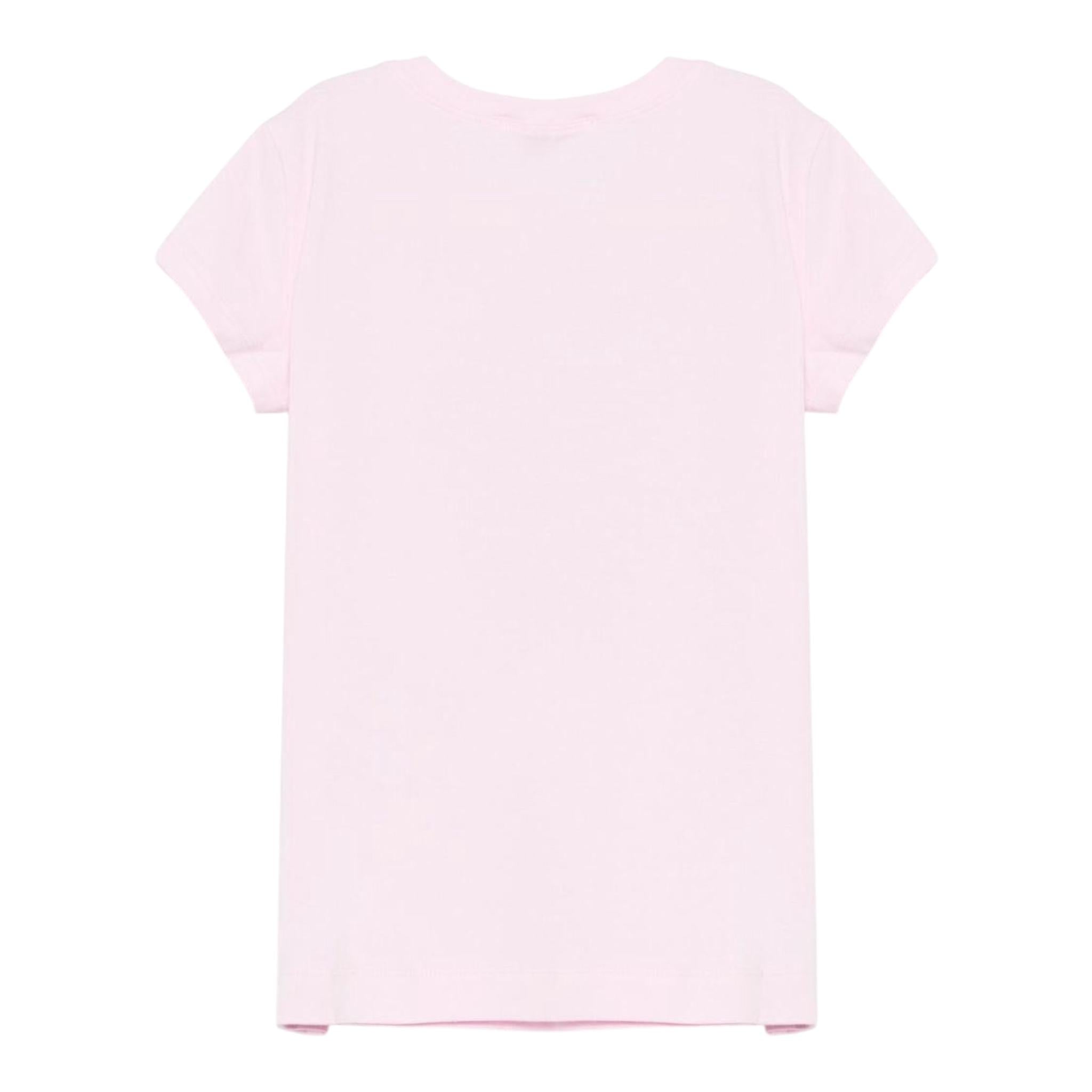 Monnalisa T-Shirt Girocollo Tinta Unita con Brillantini per Bambina 19E617 ROSA MONNALISA 