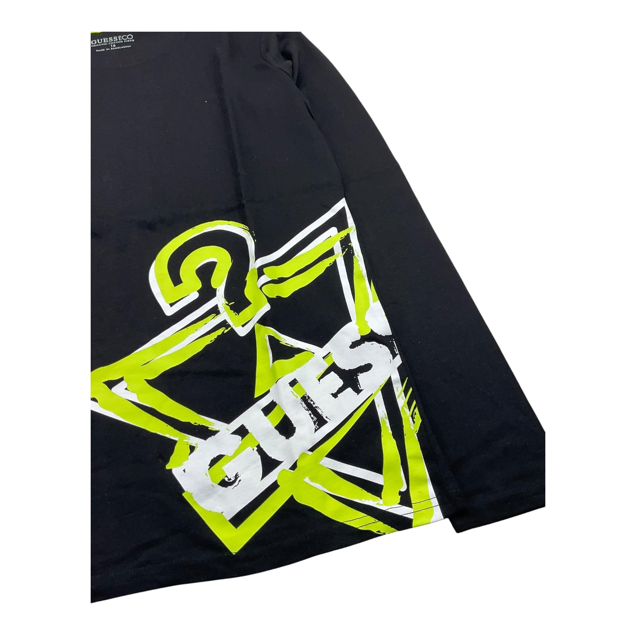 GUESS shirt girocollo tinta unita con stampa Nero per Bambino L3YI01K8HM4 NERO GUESS 