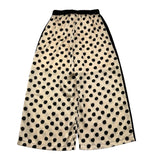 Alice Pi Plain Palazzo Pants with Contrasting Ivory Pattern for Girls