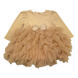 ANGEL'S FACE abito tinta unita con tulle e fiocco Sabbia per Neonata AF2180855 SABBIA ANGEL'S FACE 