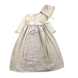 Paz Rodriguez Set Solid Color Dress - Beige Hat For Baby Girl