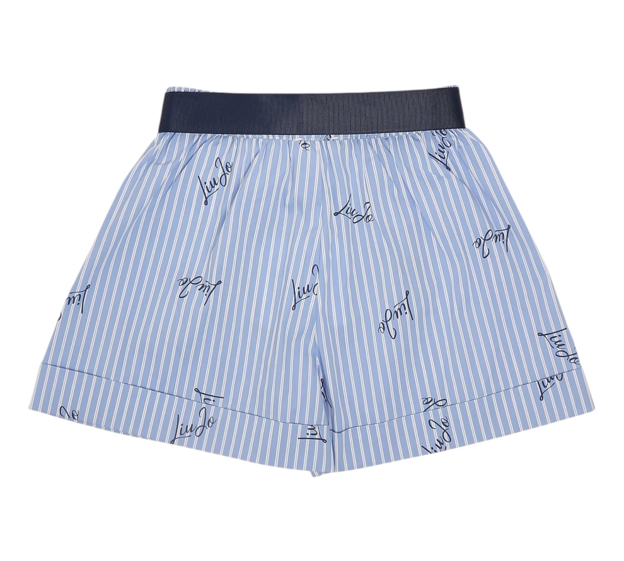 Liu Jo Short Tinta Unita con Fantasia A Righe per Bambina KA5143XX AZZURRO LIU JO 