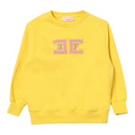 ELISABETTA FRANCHI felpa chiusa girocollo tinta unita con logo Giallo per Bambina EFFE132 GIALLO ELISABETTA FRANCHI 
