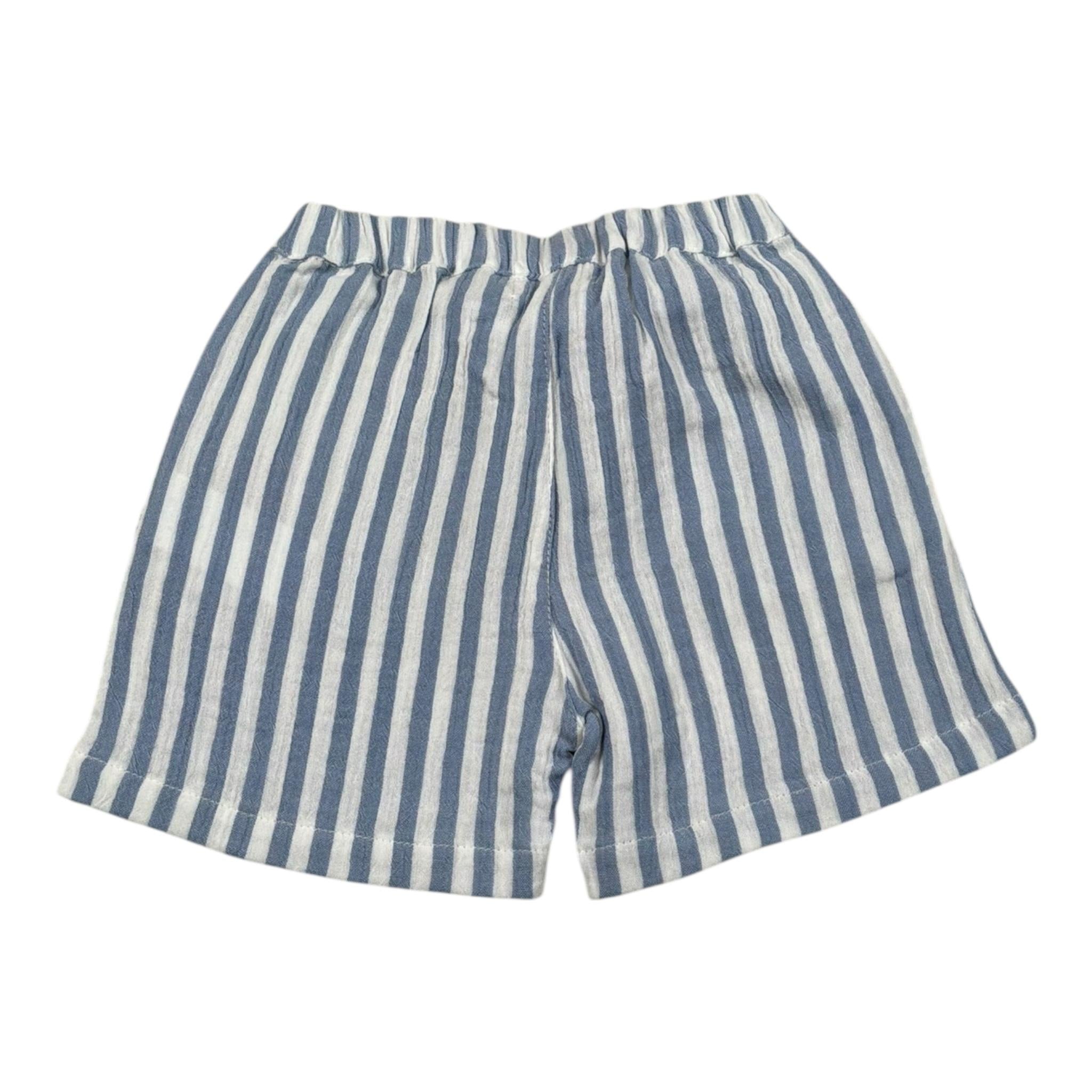 Petit Indi Bermuda Fantasia A Righe Bicolore per Bambino SS25BK7938 AZZURRO PETIT INDI 
