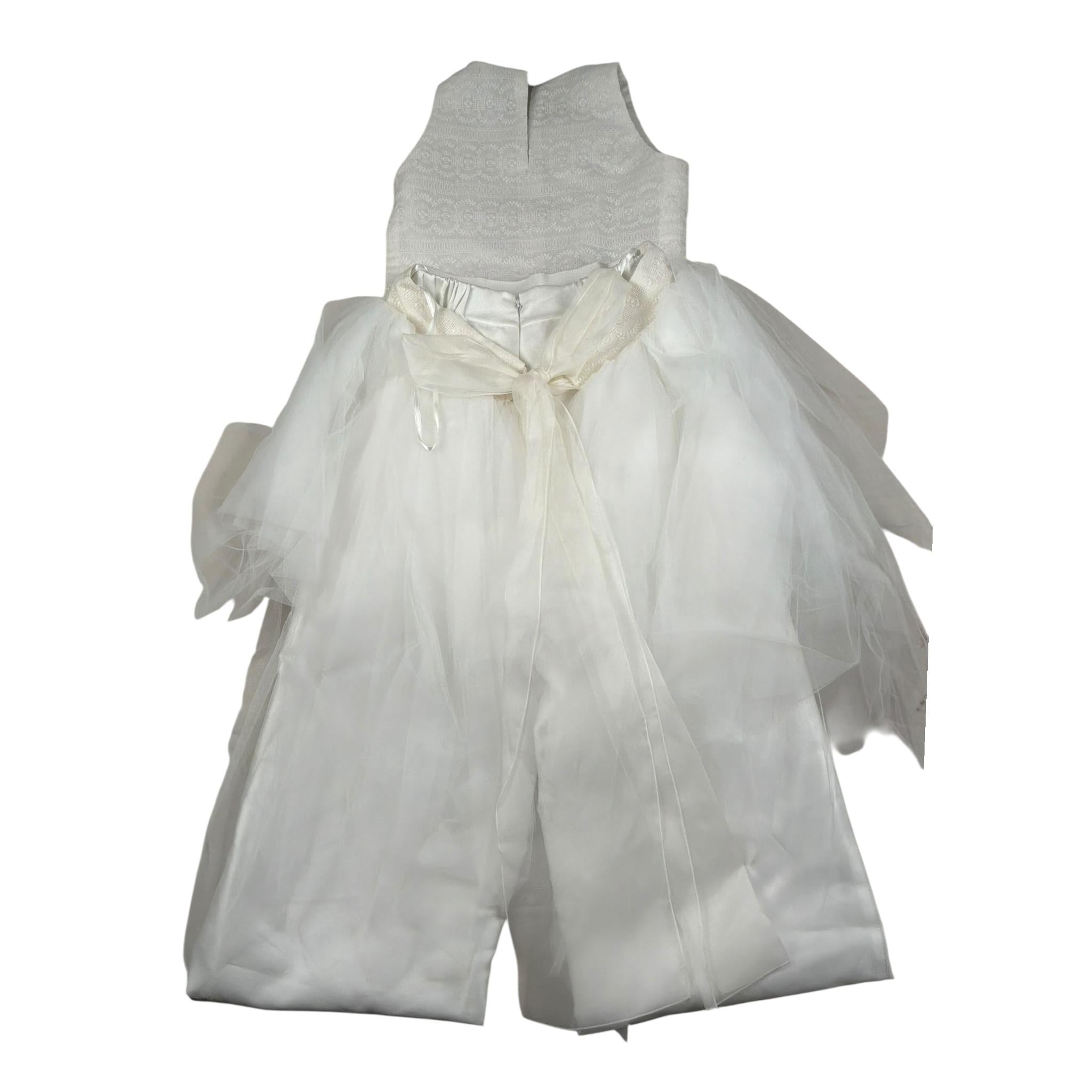 Raffaella Completo Cerimonia 3 Pezzi Camicia-Pantalone-Gonna Tulle per Bambina PONZA BIANCO RAFFAELLA 