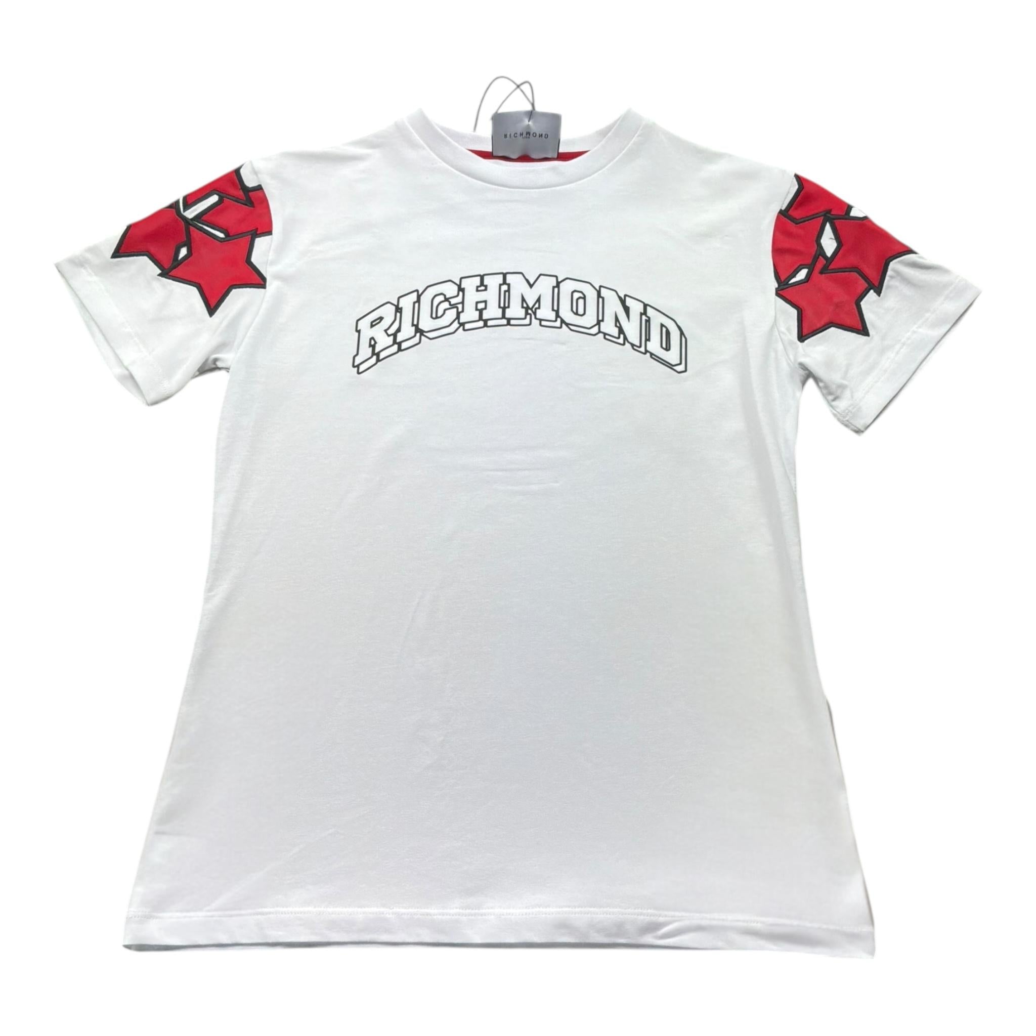 John Richmond T-Shirt Girocollo Tinta Unita con Stampa per Bambino RGP26098VE BIANCO JOHN RICHMOND 