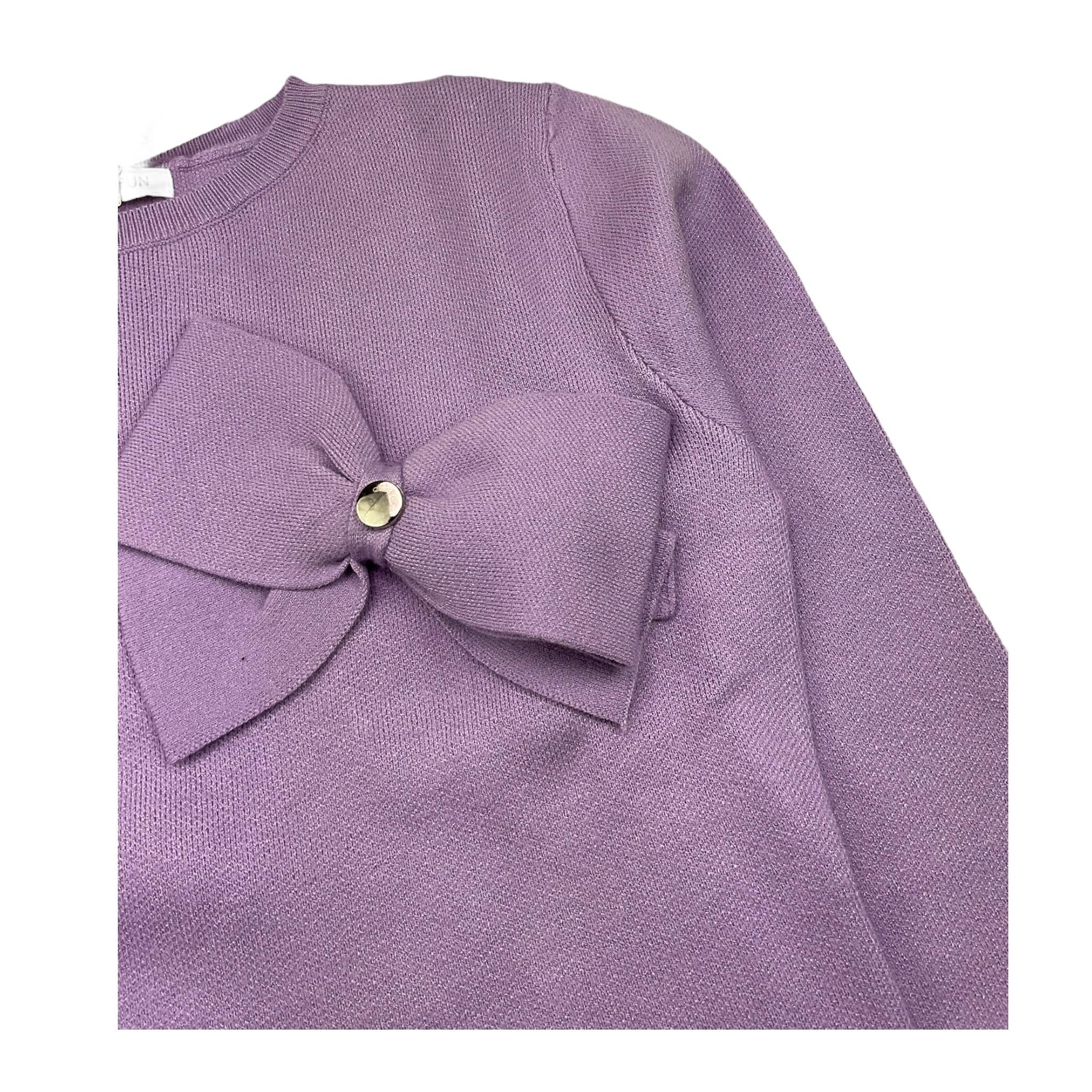 FUN & FUN maglia girocollo tinta unita con fiocco Lilla per Bambina FCJSW12429 LILLA FUN & FUN 