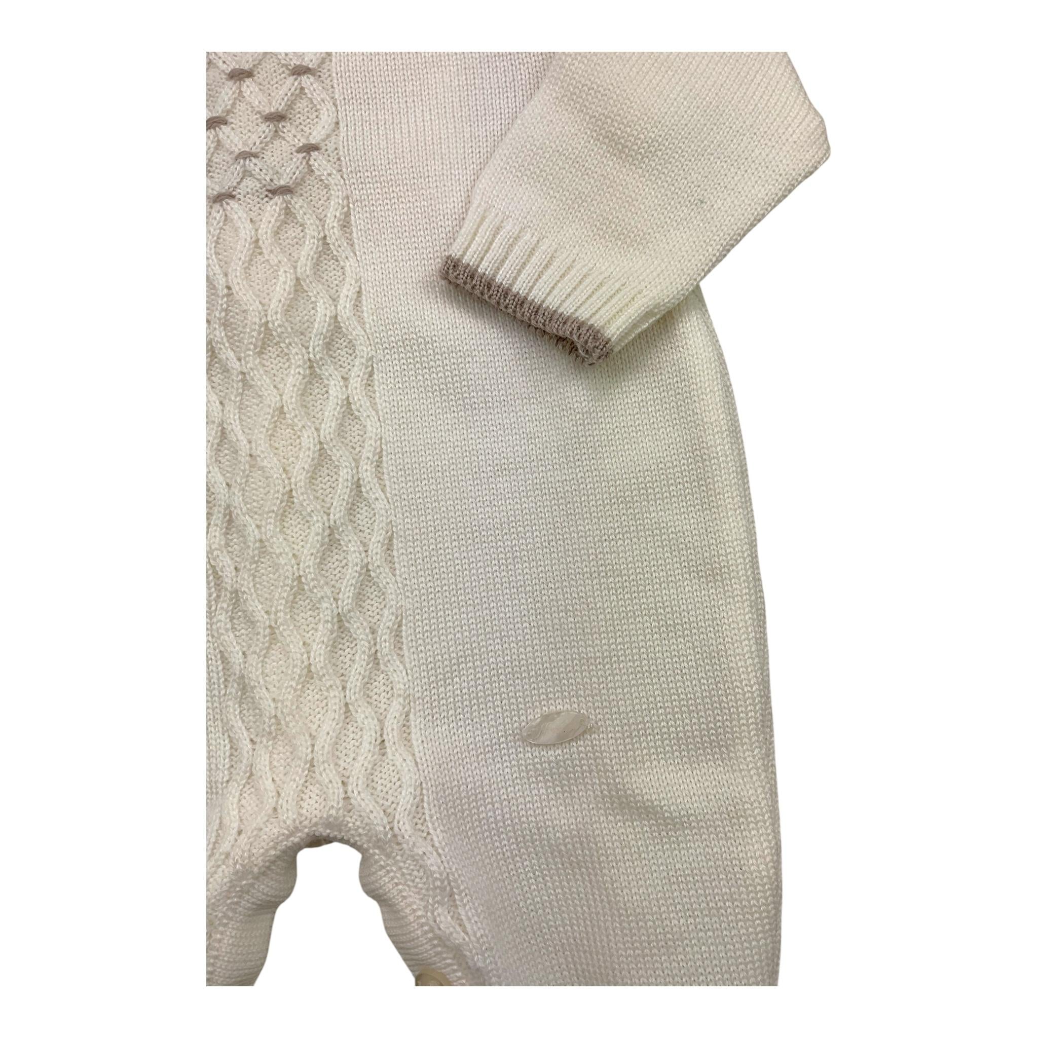NINNAOH tutina tinta unita con ricami Panna per Neonata I24311TF PANNA NINNAOH 