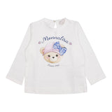 Monnalisa Shirt Girocollo Tinta Unita con Stampa per Neonata 39D612 BIANCO MONNALISA 