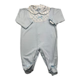 Valentina Bebes Long Sleeve Onesie Solid Color Blue For Newborn