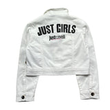 Just Cavalli Giubbino In Denim Tinta Unita con Logo per Bambina JGP26038GB BIANCO JUST CAVALLI 
