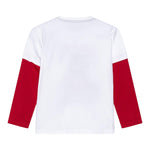 GUESS shirt girocollo tinta unita con maniche in contrasto Bianco per Neonato N4BI08I3Z14 BIANCO GUESS 