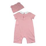 Moschino Set Pagliaccetto Tinta Unita-Cappello per Neonata MUY093 ROSA MOSCHINO 