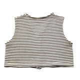 Lalalu' Solid Color Vest With Beige Striped Pattern For Newborn