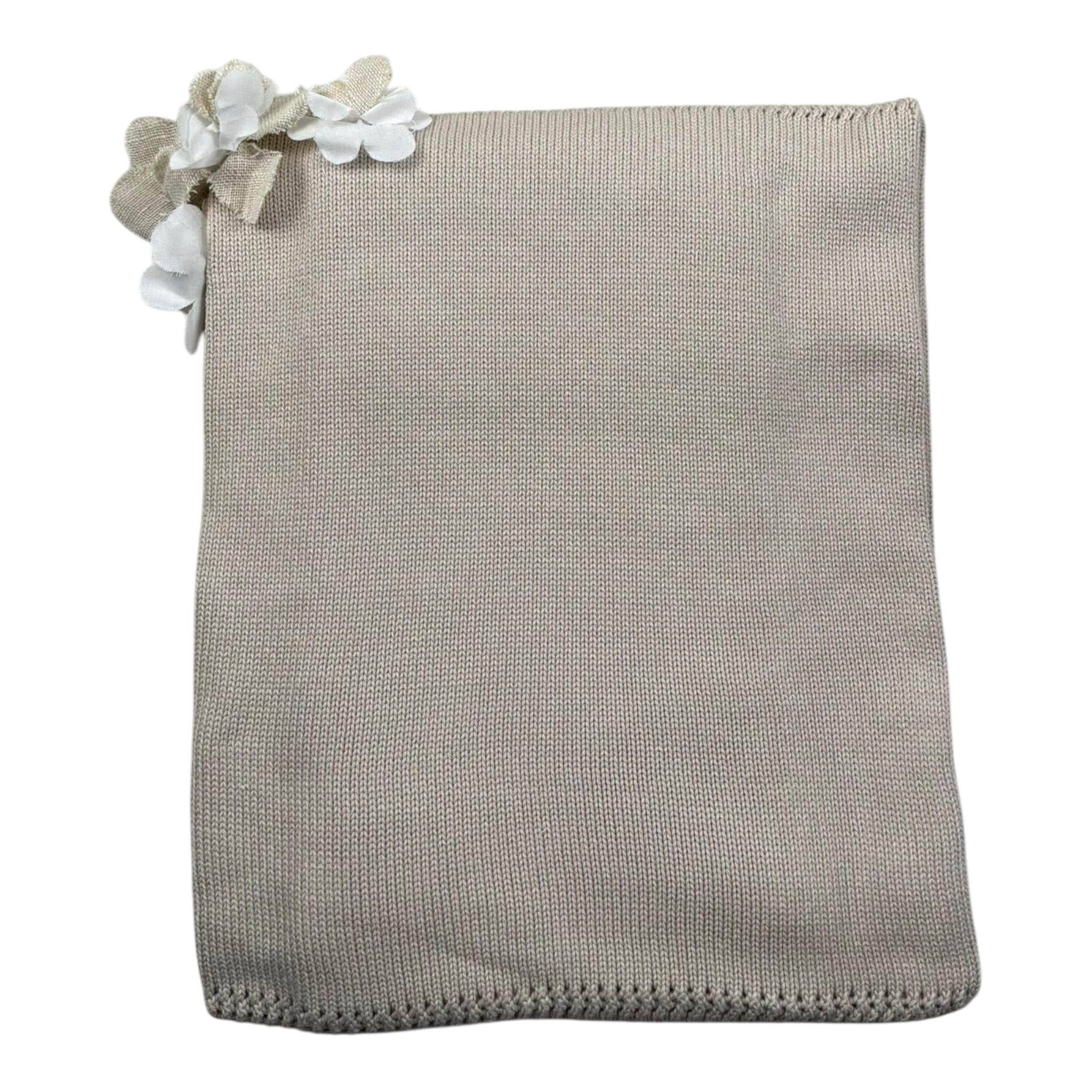 Le Coconne Coperta Tinta Unita con Applicazioni per Neonata LCN2441 BEIGE LE COCONNE 