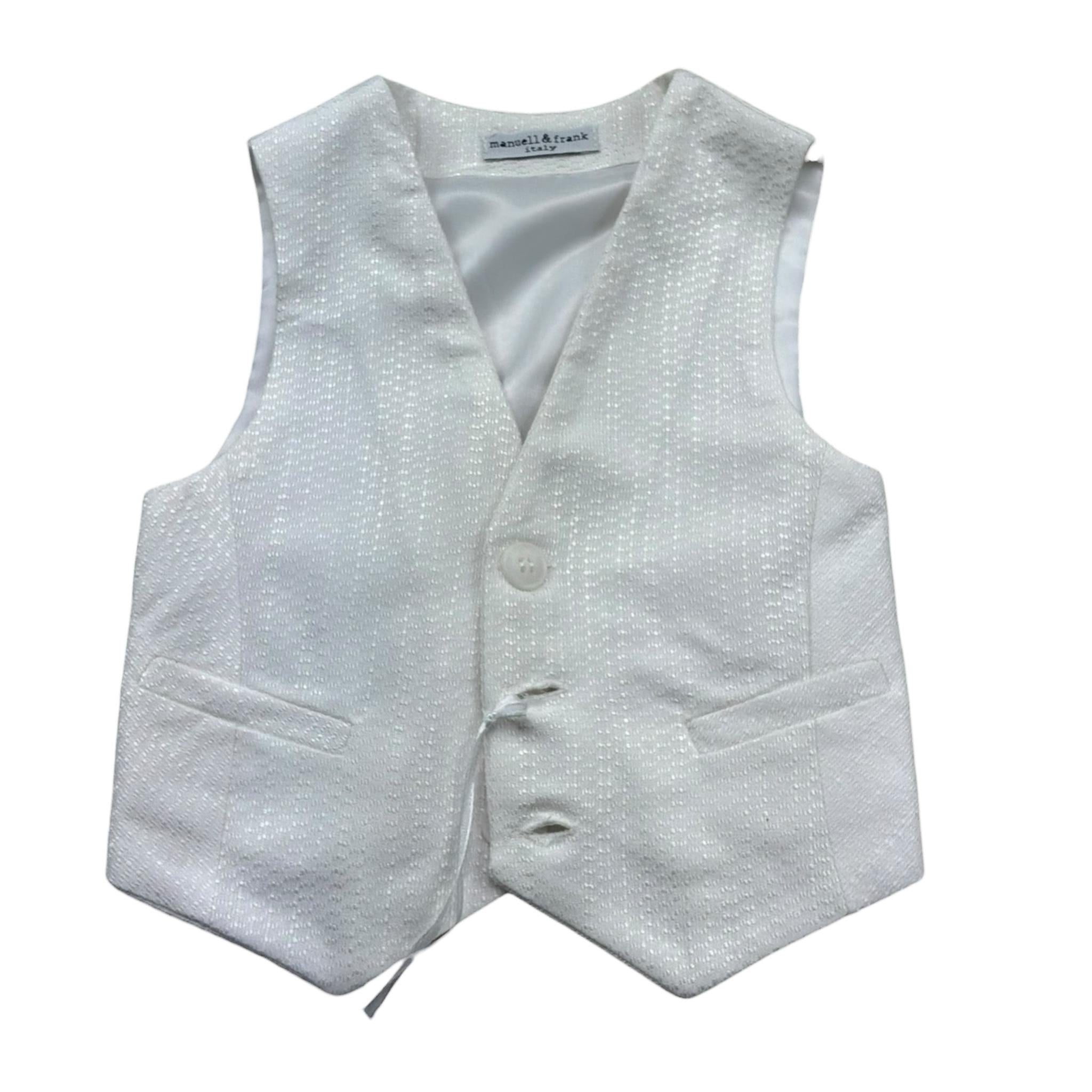 Manuel & Frank Gilet Tinta Unita per Neonato MF5312I BIANCO MANUEL & FRANK 