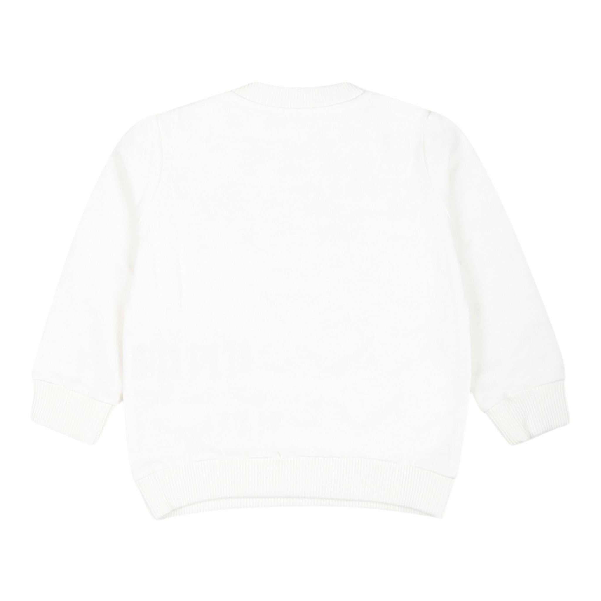 MOSCHINO felpa chiusa girocollo tinta unita con stampa in contrasto Bianco per Neonata M8F04QX BIANCO MOSCHINO 