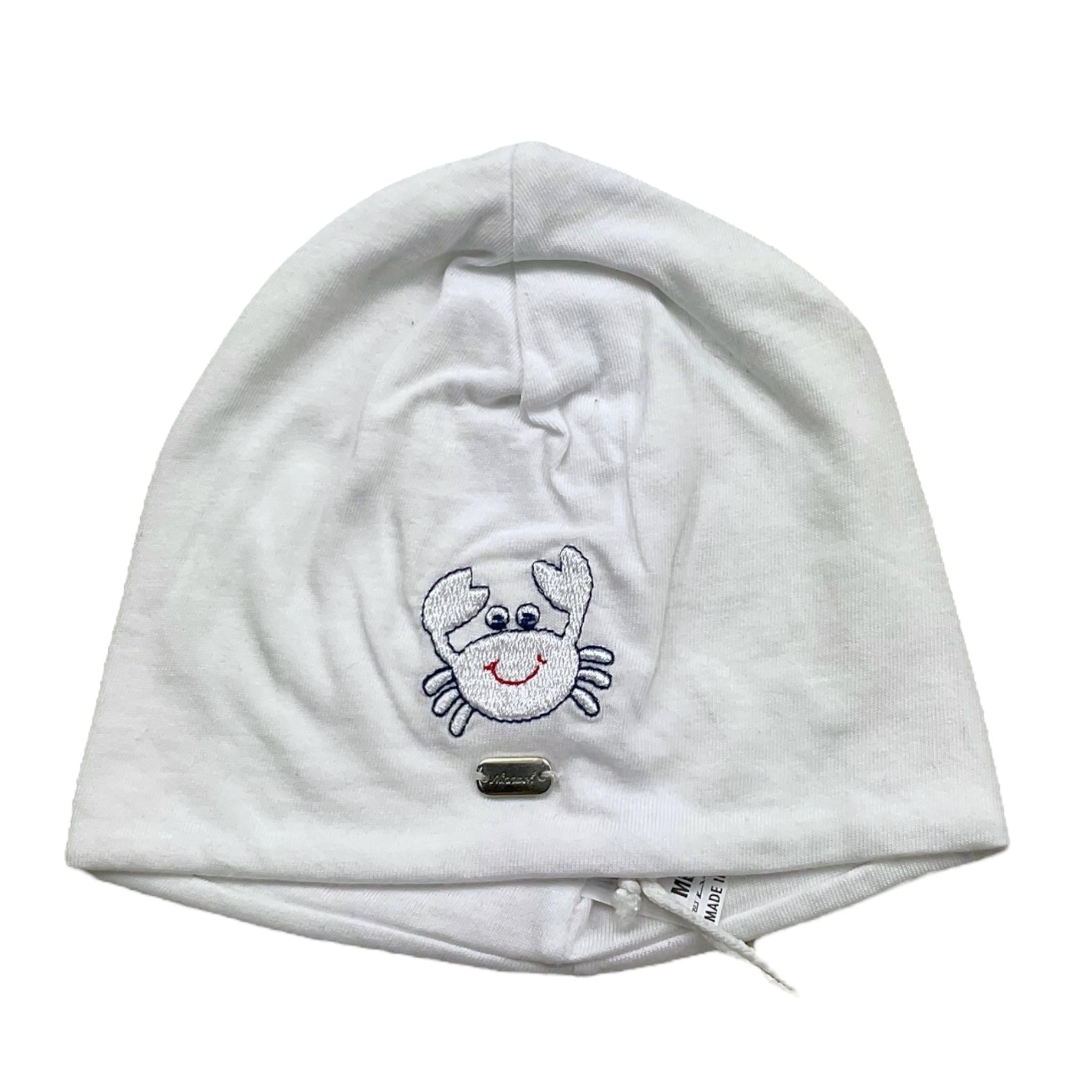 Ninnaoh Cappello Tinta Unita con Stampa per Neonato E20217 BIANCO NINNAOH 