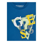 Guess T-Shirt Gircollo Tinta Unita con Stampa per Neonato I5GI01K8HM4 COBALTO GUESS 