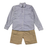Never Too 2 Piece Set Half Sleeve Shirt-Bermuda Blue For Boys