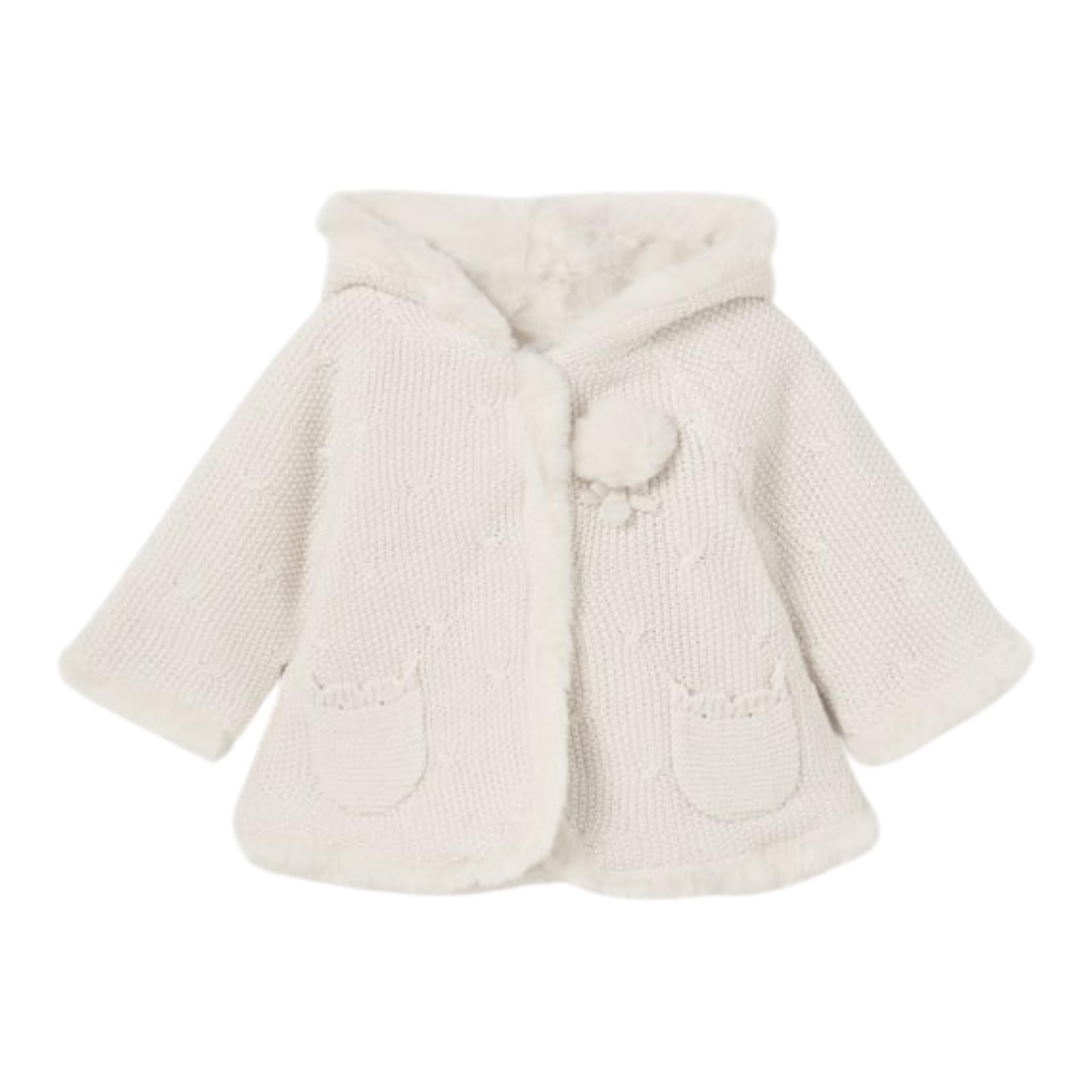 MAYORAL cappotto tinta unita modello con pelliccia e cappuccio Panna per Neonata 2304X PANNA MAYORAL 