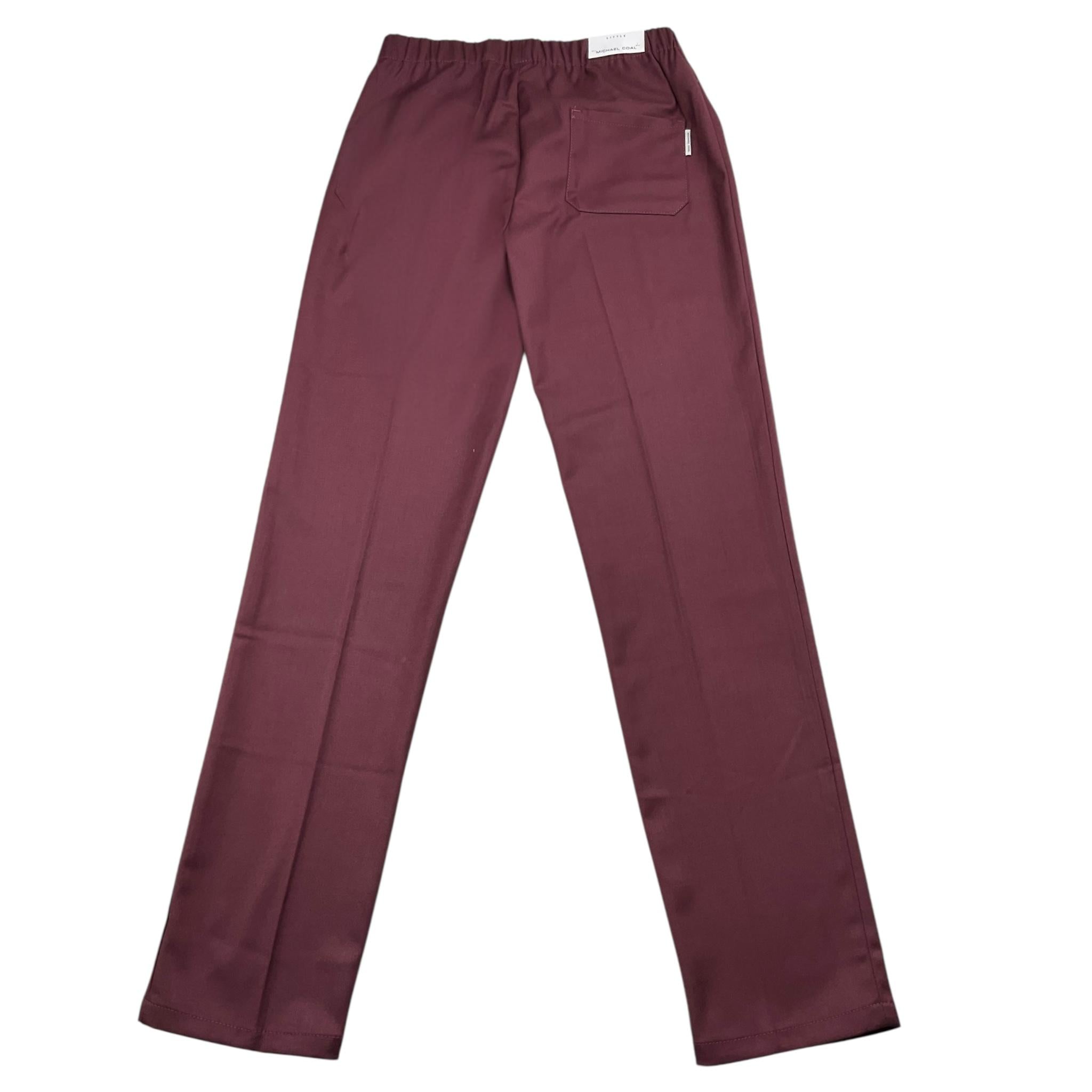 MICHAEL COAL pantalone tinta unita con elastico in vita Bordeaux per Bambino YOUTOM7157F24 BORDEAUX MICHAEL COAL 