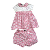 Versace Set Two-Tone Dress-Coulotte White/Pink For Baby Girl