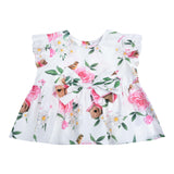 Monnalisa Shirt Half Sleeve Solid Color Floral Pattern White For Baby Girl