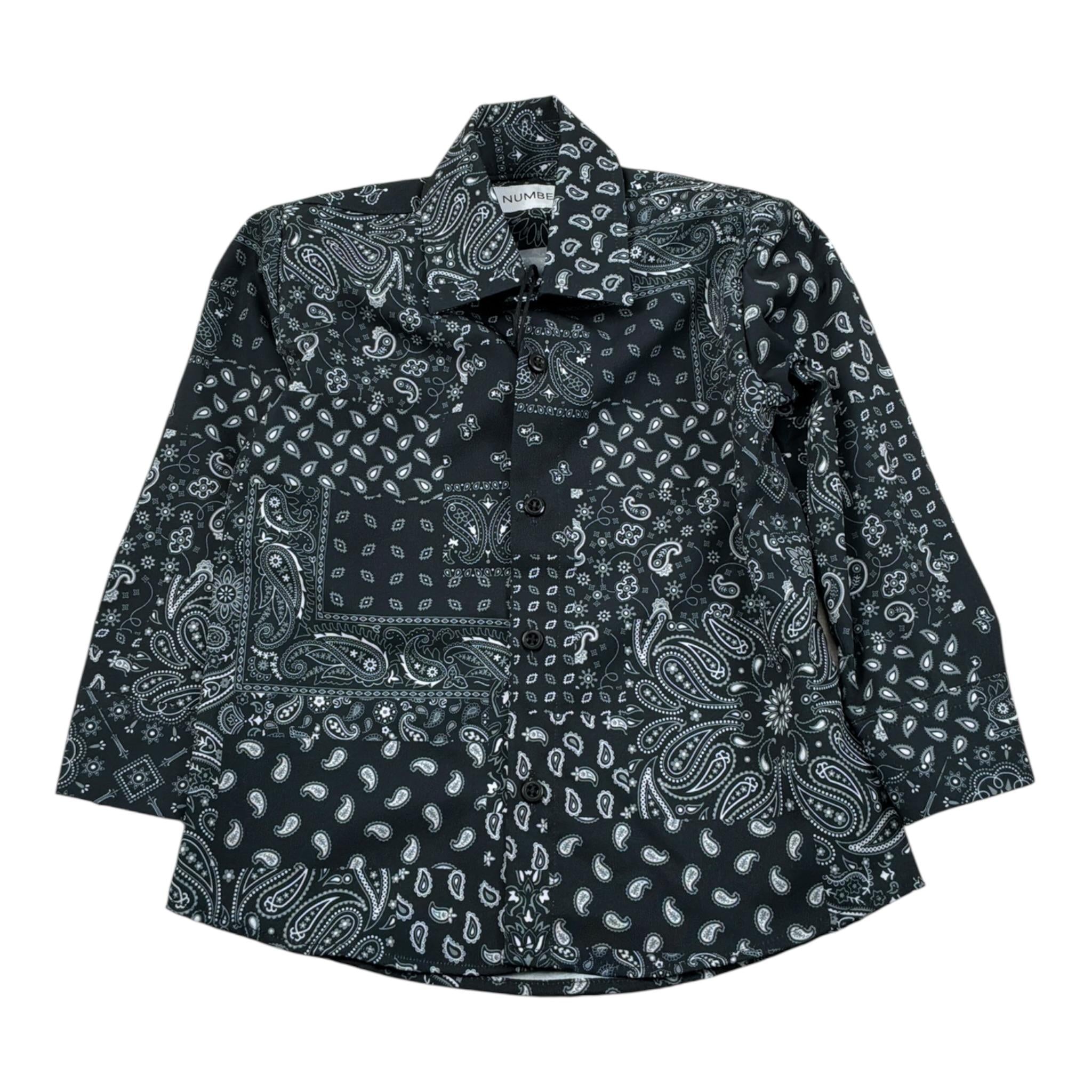 Numbers Camicia tinta unita con Fantasia Nero per Neonato 2462N NERO NUMBERS 
