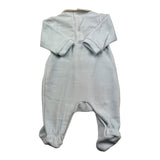 BABY VIP tutina manica lunga tinta unita in ciniglia Azzurro per Neonato T2472 AZZURRO BABY VIP 