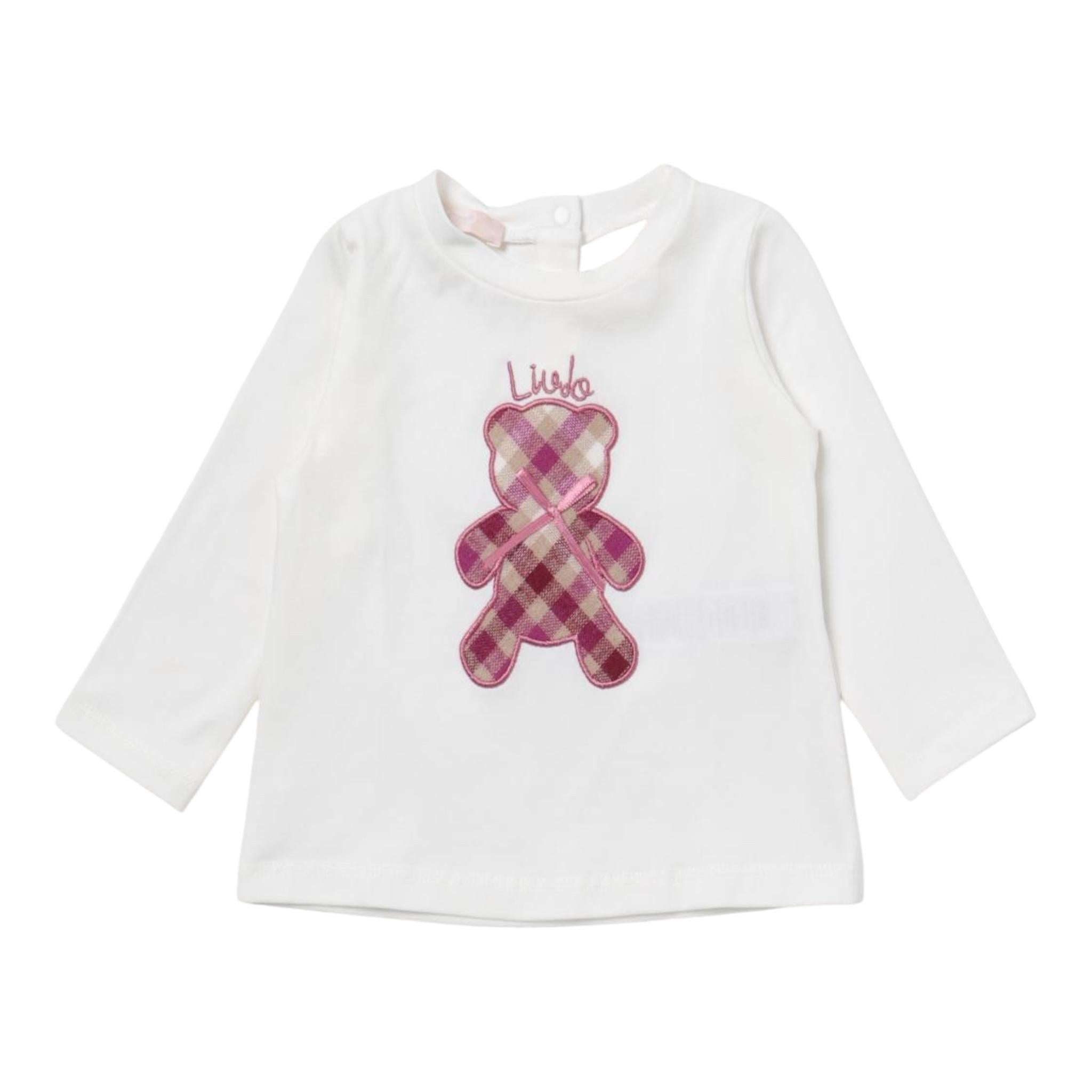 LIU JO shirt girocollo tint unita con stampa in contrasto Bianco per Neonata HF3080 BIANCO LIU JO 