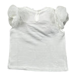 Miss Grant T-Shirt Girocollo Tinta Unita con Applicazioni per Neonata MG1332XX BIANCO MISS GRANT 