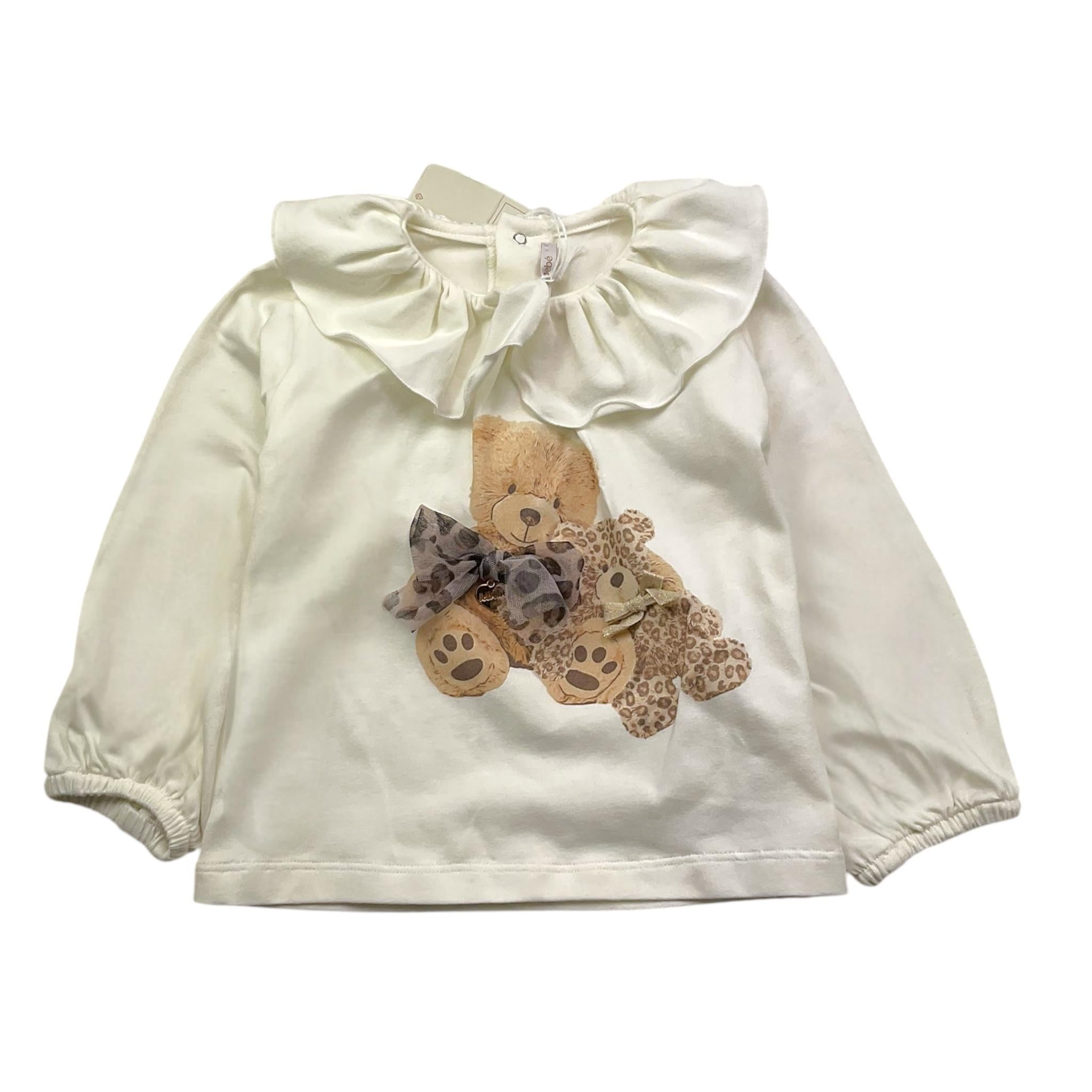 LE BEBE' shirt tinta unita con stampa e colletto Bianco per Neonata LBG6051 BIANCO LE BEBE' 