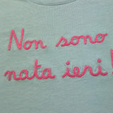 Saint Barth T-Shirt Girocollo Tinta Unita con Stampa per Neonata ELLY001111N AZZURRO SAINT BARTH 
