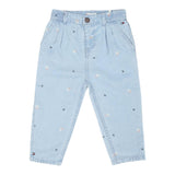 Tommy Hilfiger Pantalone Effetto Denim Tinta Unita con Elastico In Vita per Neonata KN0KN01893 AZZURRO TOMMY HILFIGER 