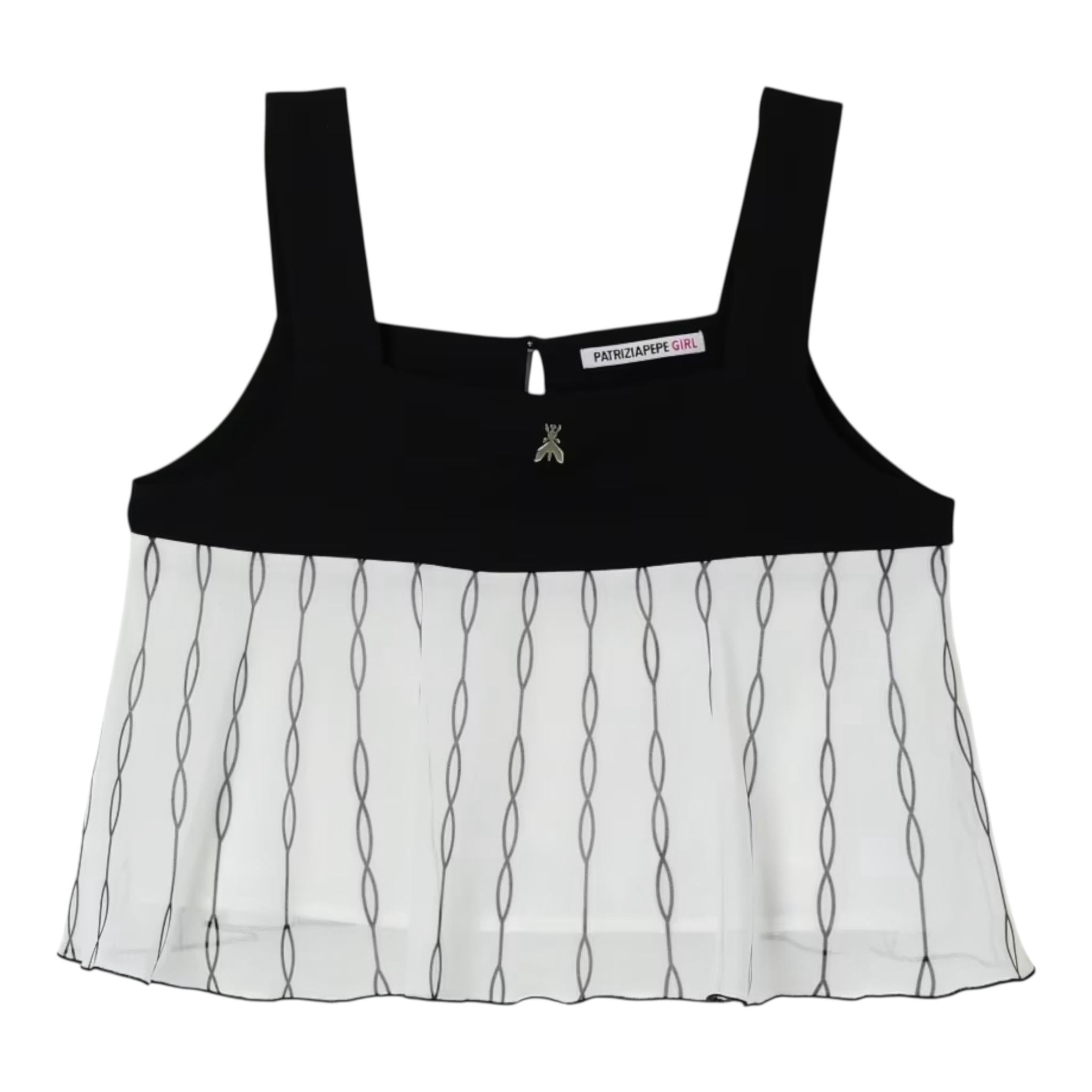 Patrizia Pepe Top Giromanica Tinta Unita per Bambina 7C0262 BIANCO PATRIZIA PEPE 