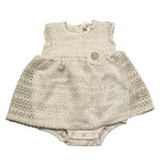 Lalalu' Pagliaccetto Giromanica Tinta Unita con Trafori per Neonata PLGC BIANCO LALALU' 