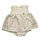 Lalalu' Pagliaccetto Giromanica Tinta Unita con Trafori per Neonata PLGC BIANCO LALALU' 